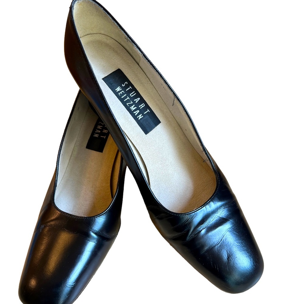 Stuart Weitzman Black Leather Pumps